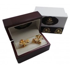 Motorcycle Cufflinks In Polished Wood Case
